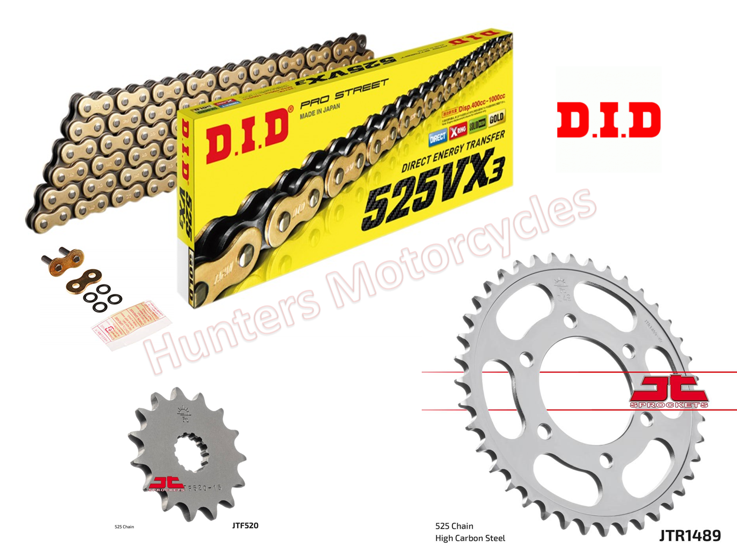 Suzuki GSXR1000 K7 & K8 D.I.D Gold XRing Chain and JT Sprockets Kit