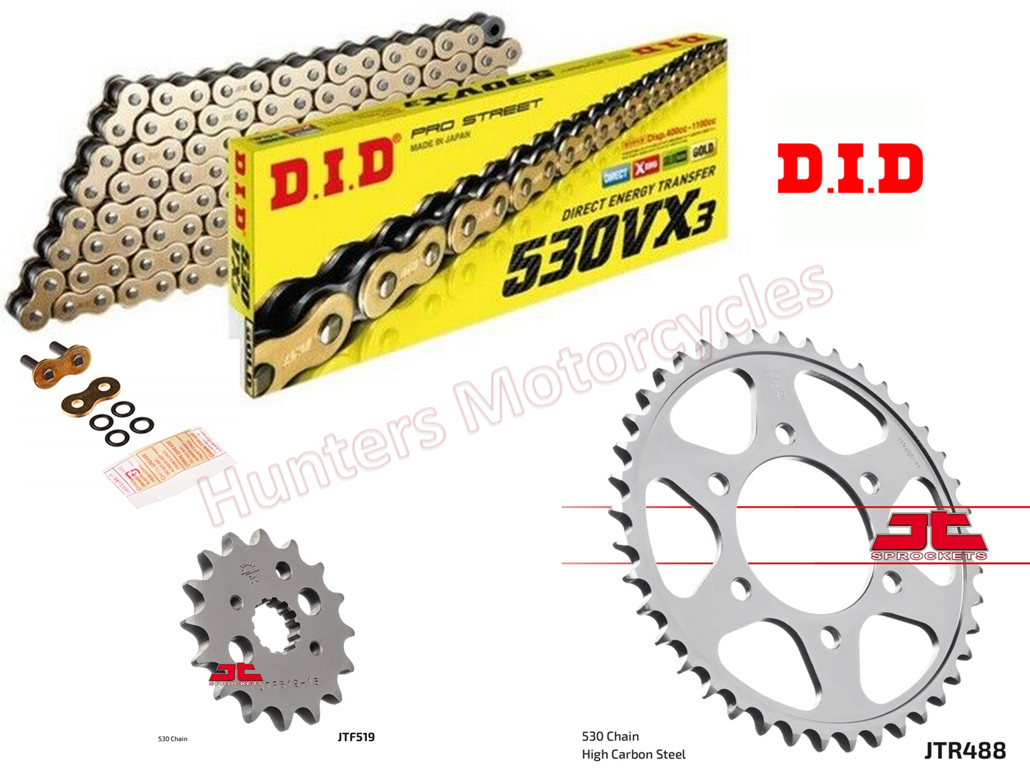 Suzuki GSF600 Bandit DID Gold XRing Chain and JT Sprockets Kit from