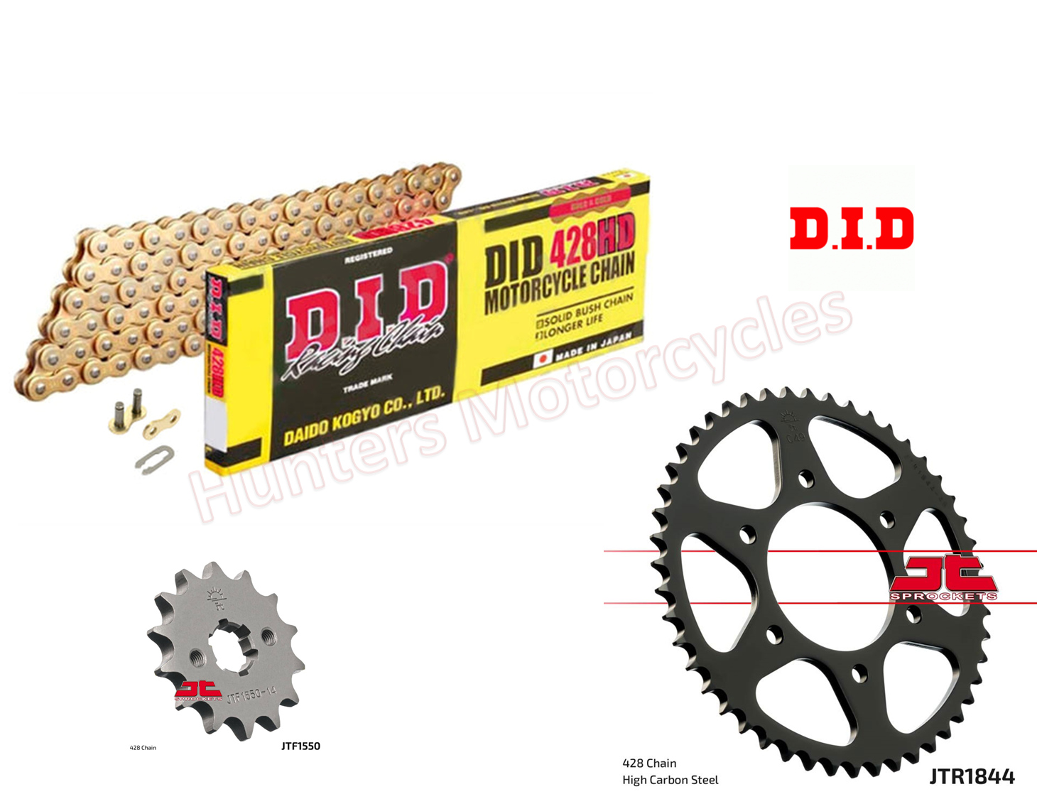 Honda CRF250 R DID DZ2 Gold MX Chain and JT Sprockets Kit (2011 to 2017