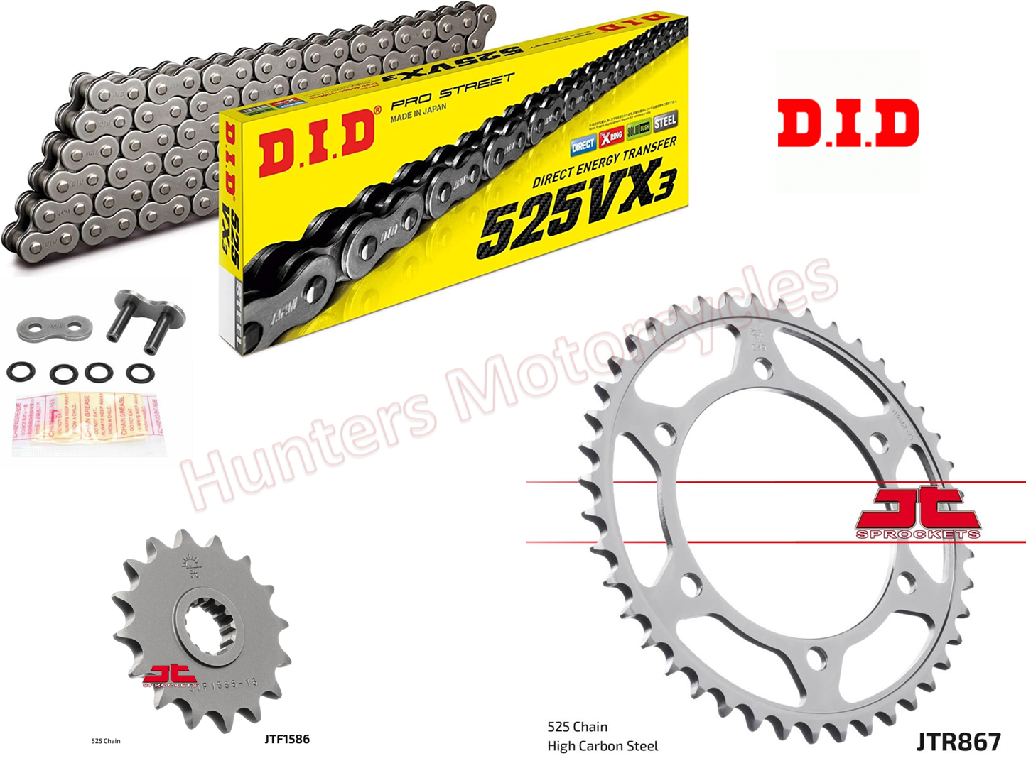 Honda CB500X & XA EK Japanese XRing Chain and JT Quiet Sprocket Kit